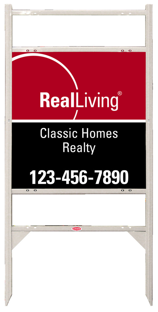 Angle Iron Frame With Two Rider Inserts And Enhanced Logo Sign Panel Unit, 24 GA Steel, 24"H X 24"W