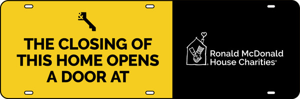 ReeceNichols Ronald McDonald House Charities Sign Rider, 6"h x 18"w, Steel