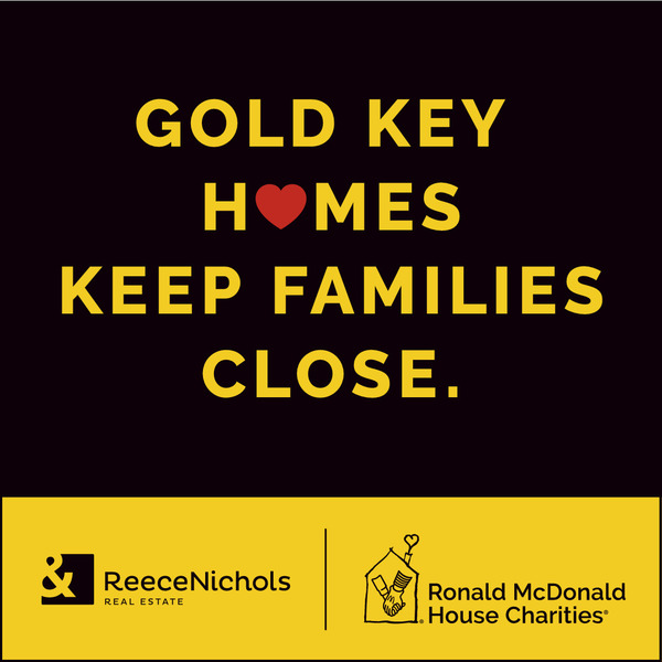 ReeceNichols Gold Key Homes Sign Panel, 16"h x 16"w, 4MM Corrugated Plastic