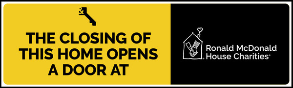 ReeceNichols Ronald McDonald House Charities Sign Rider, 6"h x 18"w, Poly