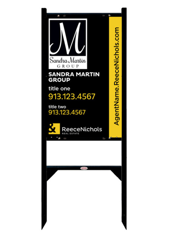 ReeceNichols Angle Iron Frame with One Rider Insert and Sign Panel, 28"h x 18"w