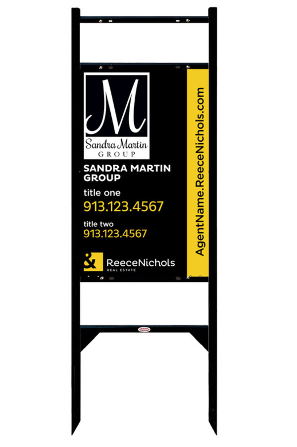 ReeceNichols Angle Iron Frame with Two Rider Inserts and Sign Panel Unit, 28"h x 18"w