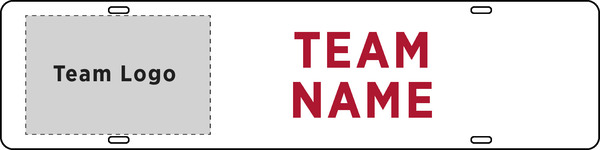 Team Name And Logo Rider, 6"H X 24"W - Red Copy