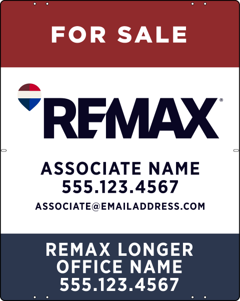 RE/MAX Reflective Associate Name Sign Panel, 30"h x 24"w, Steel