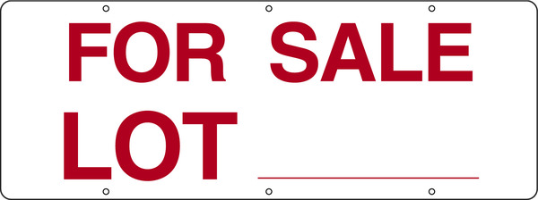 Independent Real Estate For Sale Lot Sign Panel, 24 GA Steel 9"h x 24"w