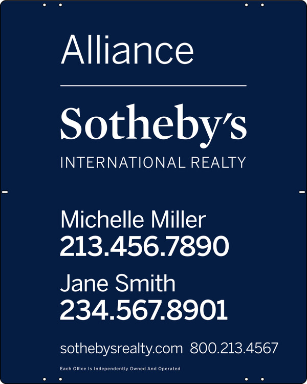 Agent Sign Panel, 30"H X 24"W, Steel