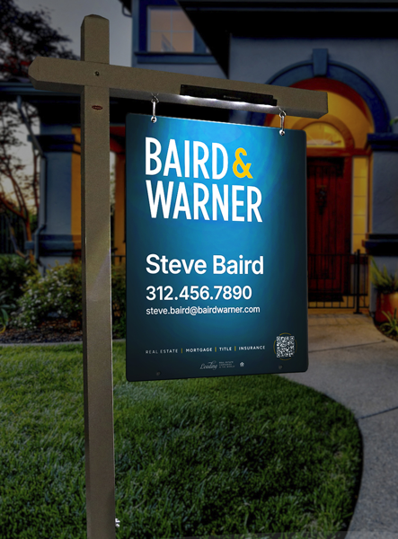 Baird & Warner Solar-Powered Sign Lights for Real Estate Signs