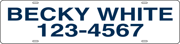 Reflective Name Sign Rider, 6"H X 24"W, Steel