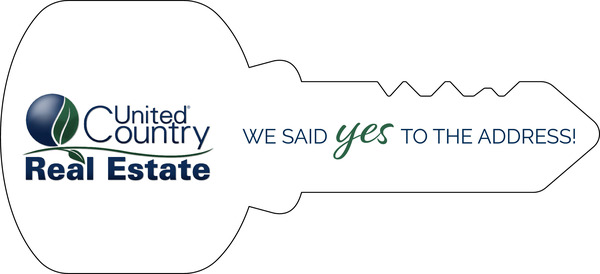 United Country Real Estate Key Shaped Sign Panel, 16"h x 35"w, 4mm Corrugated Plastic