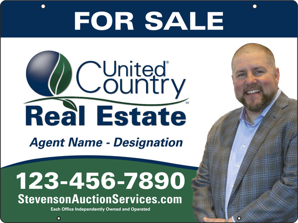 United Country Real Estate Hanging Photo Sign Panel, 18"h x 24"w, Steel