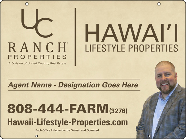 United Country Real Estate Hanging Photo Sign Panel, 18"h x 24"w, Steel