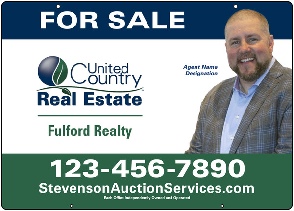 United Country Real Estate Hanging Photo Sign Panel, 20"h x 28"w, Steel