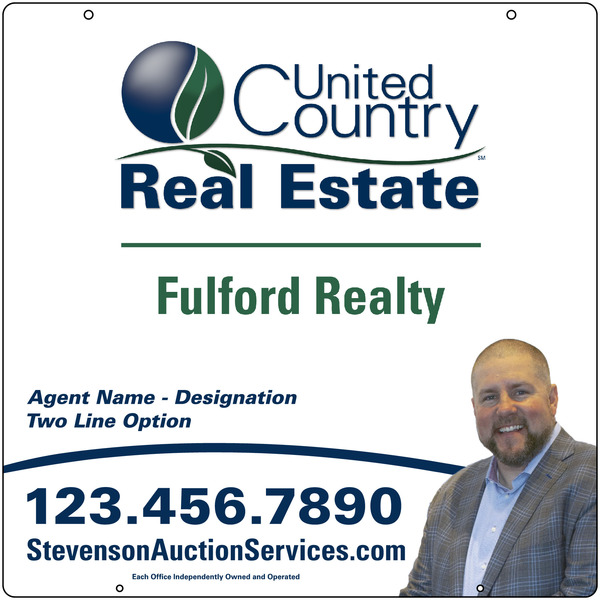 United Country Real Estate Hanging Photo Sign Panel, 24"h x 24"w, Steel