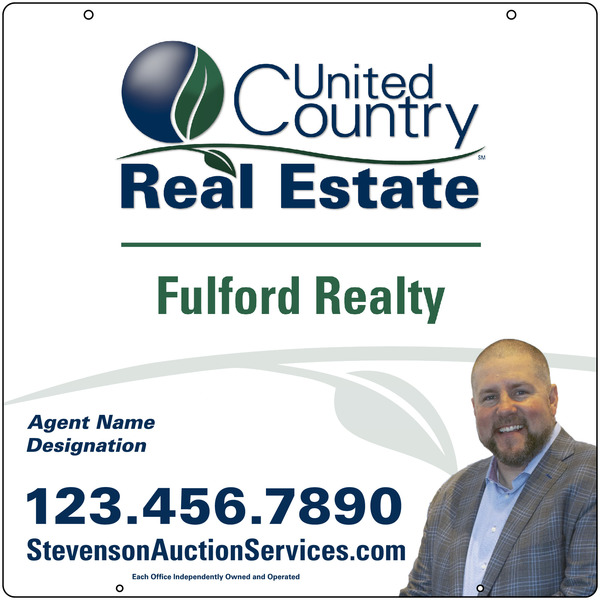 United Country Real Estate Hanging Photo Sign Panel, 24"h x 24"w, Steel