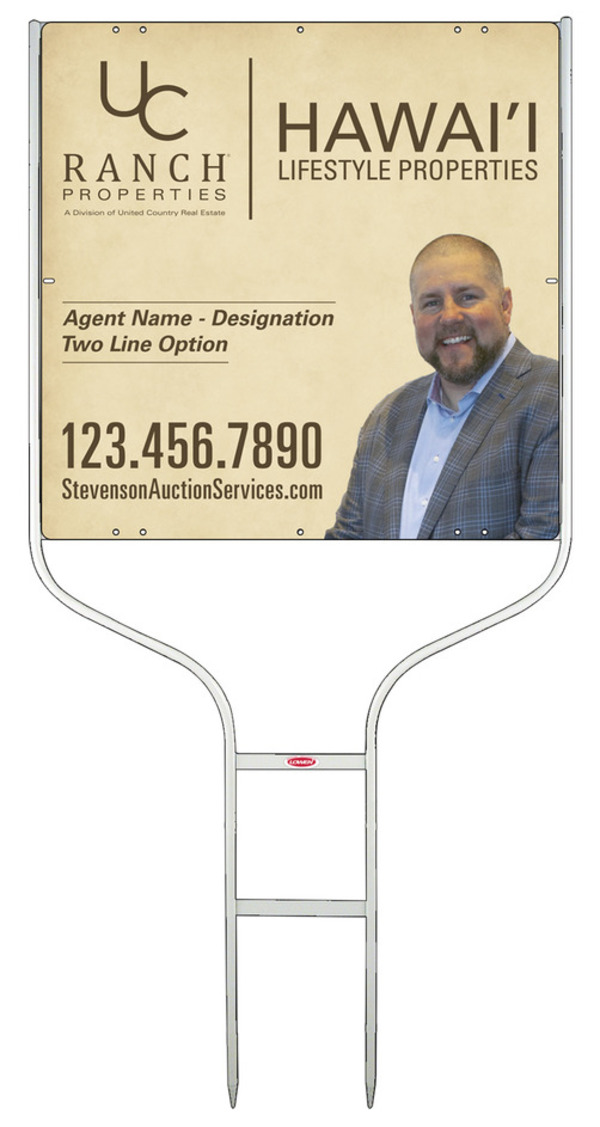 United Country Real Estate Round Rod Frame and Photo Sign Panel Unit, 24"h x 24"w, Steel