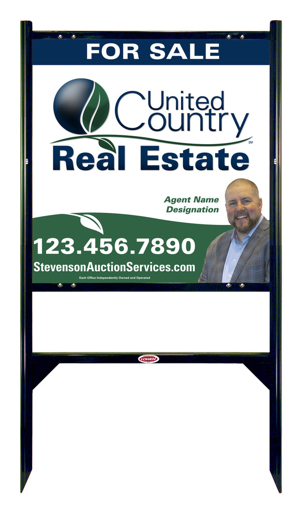 United Country Real Estate Angle Iron Frame and Photo Sign Panel Unit, 24"h x 24"w, Steel