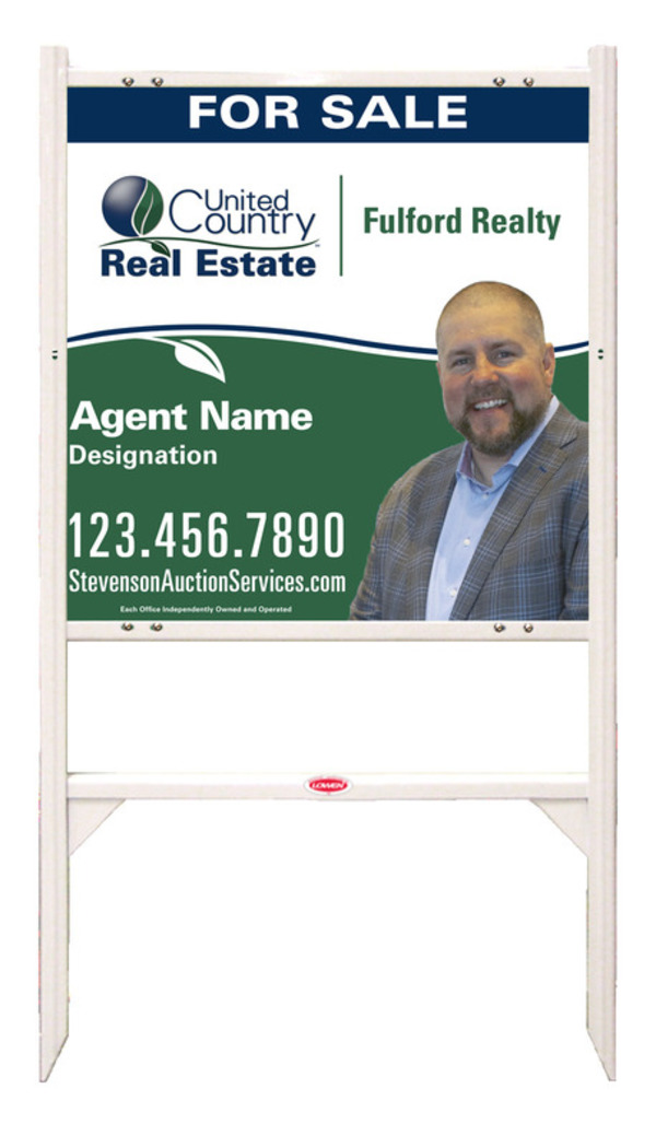 United Country Real Estate Angle Iron Frame and Photo Sign Panel Unit, 24"h x 24"w, Steel