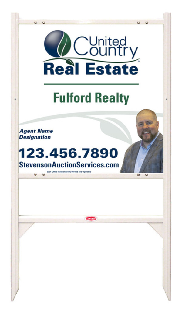 United Country Real Estate Angle Iron Frame and Photo Sign Panel Unit, 24"h x 24"w, Steel