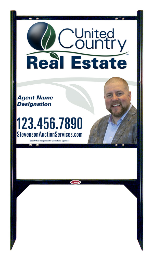 United Country Real Estate Angle Iron Frame and Photo Sign Panel Unit, 24"h x 24"w, Steel