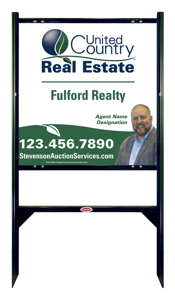 United Country Real Estate Angle Iron Frame and Photo Sign Panel Unit, 24"h x 24"w, Steel