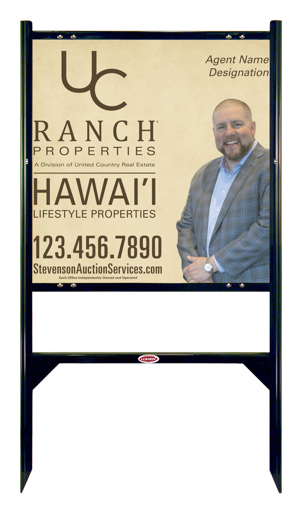 United Country Real Estate Angle Iron Frame and Photo Sign Panel Unit, 24"h x 24"w, Steel