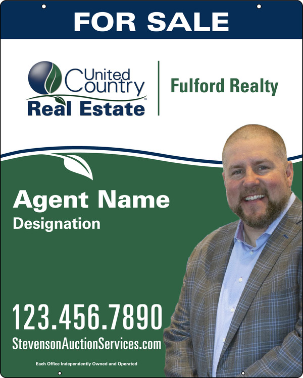 United Country Real Estate Hanging Photo Sign Panel, 30"h x 24"w, Steel