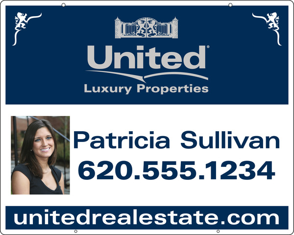 Real Estate Luxury Homes Hanging Photo Sign Panel, 24GA Steel 24"H X 30"W