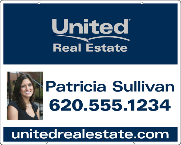 Real Estate Hanging Sign Panel With Grommets, 24GA Steel 24"H X 30"W