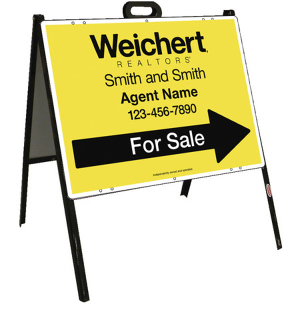 Agent For Sale A-Frame And Sign Panel Unit, 18"H X 24"W, Steel