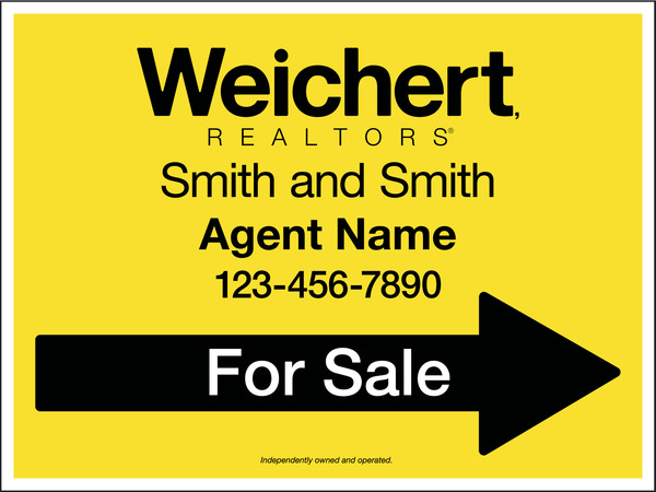 Agent For Sale Sign Panel, 4mm Corrugated, 18"H X 24"W