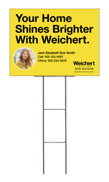 Wire H-Stake And Agent Photo Sign Panel Unit, 18"H X 24"W, 4mm Corrugated