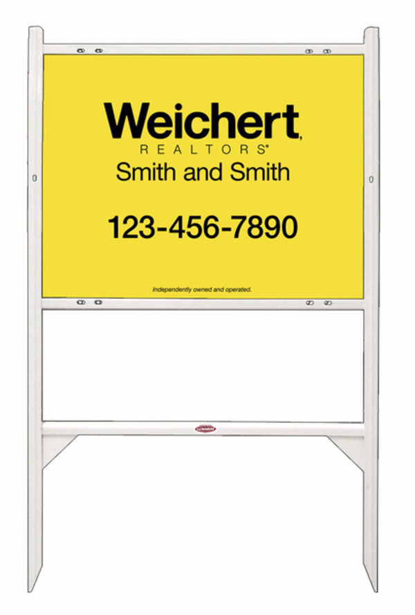 White Angle Iron Frame And Sign Panel Unit, 18"H X 24"W