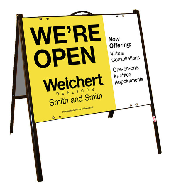 Angle Iron A-Frame And We're Open Sign Panel Unit, 18"H X 24"W, .050 Poly