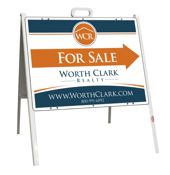 Worth Clark A-Frame and For Sale Sign Panel Unit, 18"h x 24"w, Steel
