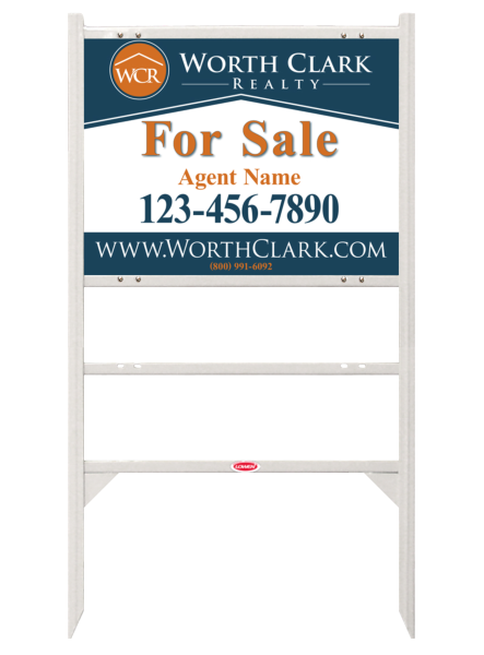 Angle Iron Frame W/ 1 Rider Inserts And Agent Sign Panel Unit, 18"H X 24"W, Steel