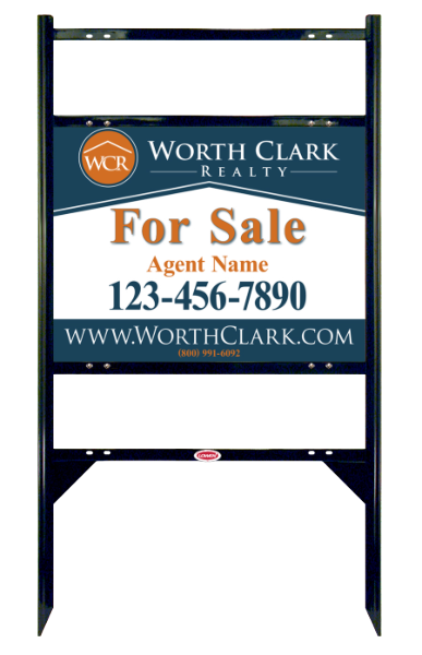 Angle Iron Frame W/ 2 Rider Inserts And Reflective Agent Sign Panel Unit, 18"H X 24"W, Steel