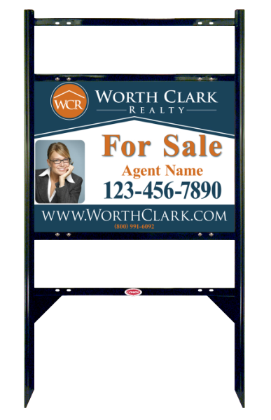 Angle Iron Frame W/ 2 Rider Inserts And Photo Sign Panel Unit, 18"H X 24"W, Steel