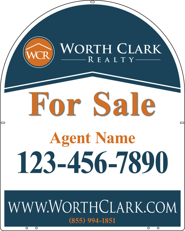 Arc Shape Agent Sign Panel, 30"H X 24"W, Steel