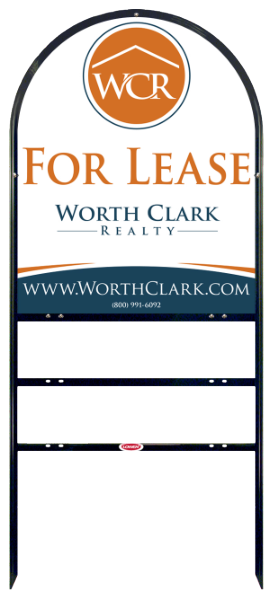 Arc Top Angle Iron Frame  W/ 2 Rider Inserts And Reflective Office Sign Panel Unit, 30"H X 24"W, Steel