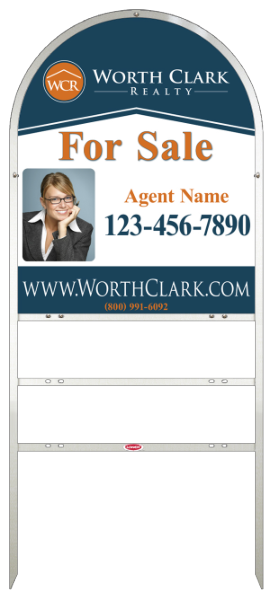 Arc Top Angle Iron Frame  W/ 2 Rider Inserts And Reflective Photo Sign Panel Unit, 30"H X 24"W, Steel