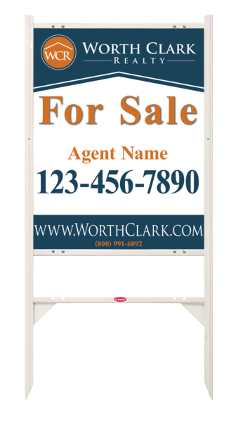 Angle Iron Frame W/ 1 Rider Inserts And Agent Sign Panel Unit, 30"H X 24"W, Steel