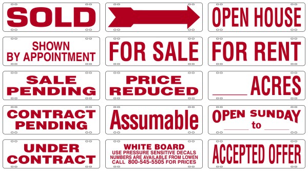 Real Estate Message Sign Rider, .090 Polyethylene 6h x 20w