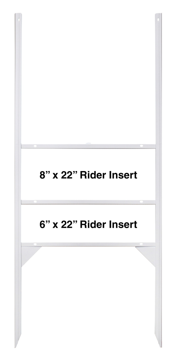 Angle Iron H-Frame with 8h x 22w and 6h x 22w Rider Inserts (TH) White, 30h x 22w