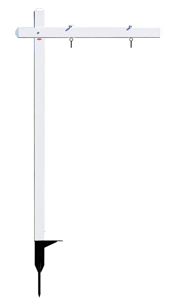 Aluminum Sign Post w Snap Ground Anchor, 19h X30w or 20h x 28w Panel - White