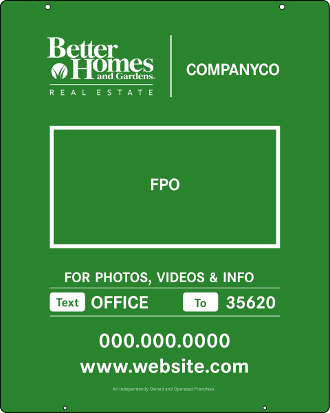 For Photos & Info w Logo Hanging Sign Panel, 30h x 24w, Steel