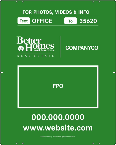 For Photos & Info w Logo Sign Panel, 30h x 24w, Steel