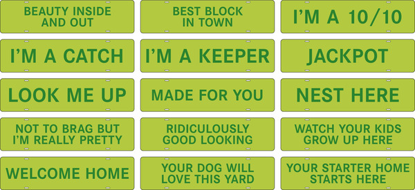 Message Sign Rider, 24 GA Steel 6h x 24w