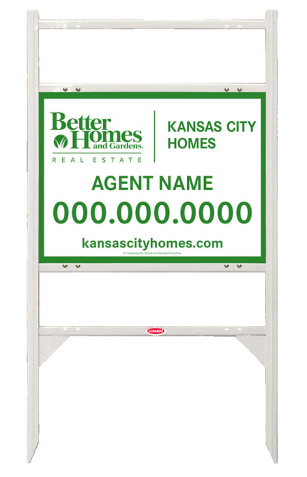 Angle Iron Frame with Two Rider Inserts and Sign Panel Unit, 18h x 24w