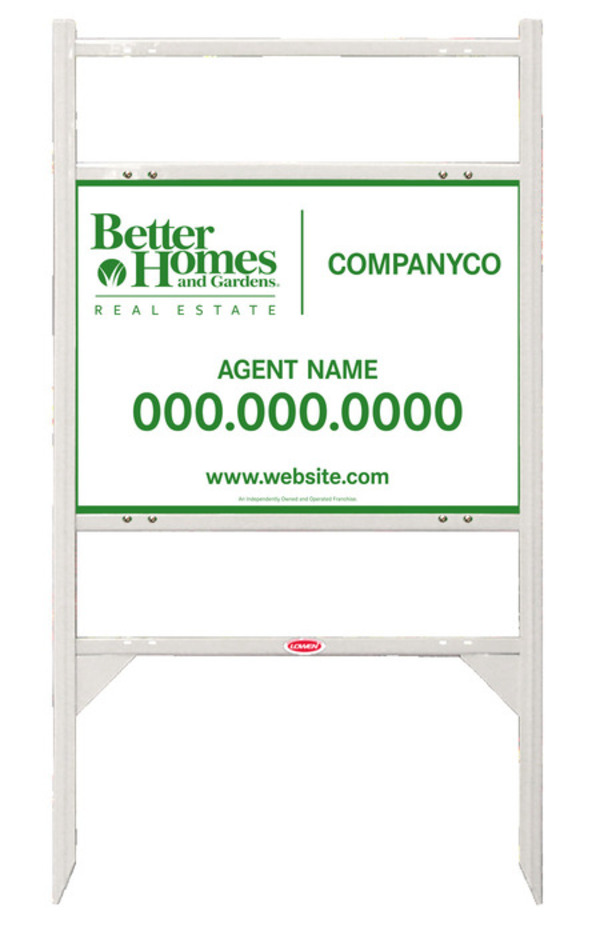 Angle Iron Frame with Two Rider Inserts and Agent Sign Panel Unit, 18h x 24w