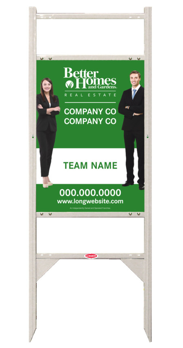 Angle Iron Frame with Two Rider Inserts and Sign Panel Unit, 24h x 18w